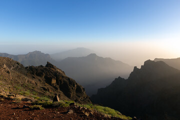 mountain peaks of the national park "Caldera de Taburiente" on the island of La Palma (Spain)