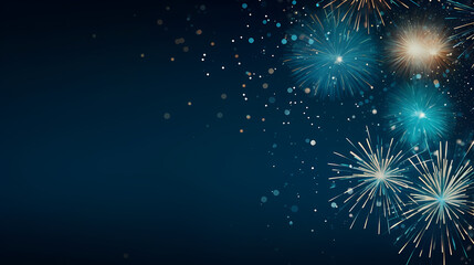 Beautiful creative holiday background with fireworks and sparkles