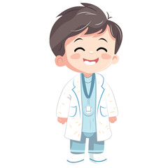 cute a kids doctor vector design illustration