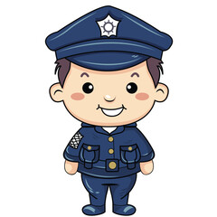 cute kids police design vector element illustration