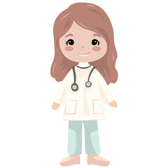 cute a kids doctor vector design illustration