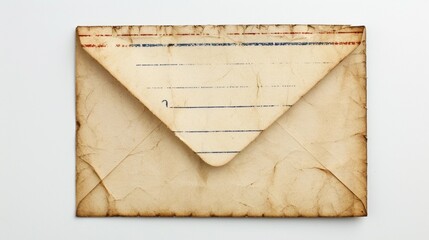 old envelope isolated on white background