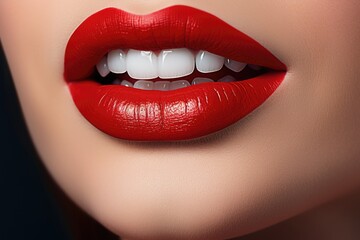 background of lips with red lipstick.