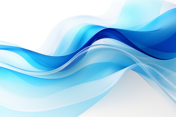 Obraz premium abstract blue waving stream patical on white background