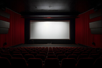 Empty white screen in cinema