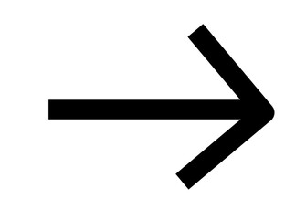 Black arrow isolated on white background , black right arrow icon 