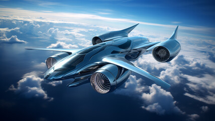 Futuristic modern airplane jet