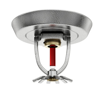 Fire sprinkler isolated on transparent background. 3D illustration