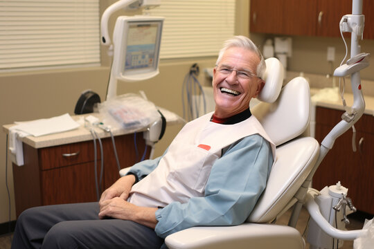 Man smiling at dental clinic