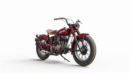 red motorcycle isolated on white
