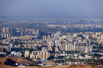 Beautiful Cityscape of Pune city from Bopdev Ghat, Pune, Maharashtra, India