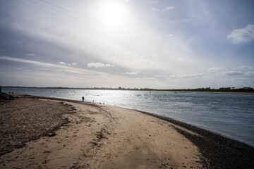 walking on an australian beach at low tide in melbourne australia in summer