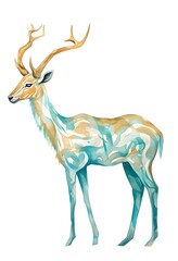 Venison watercolor illustration. Artistic marine design element. Illustration for greeting cards, printing and other design projects.