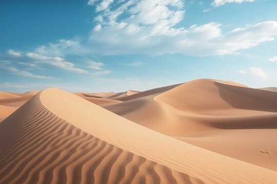 photo of beautiful views of sand dunes in the desert area © bojel
