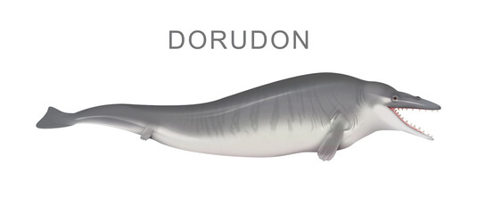 Illustration of the ancient whale Dorudon - obrazy, fototapety, plakaty