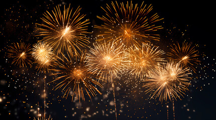 Fototapeta premium Beautiful fireworks background at night for holiday decoration