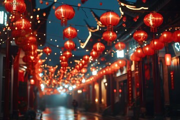 Obraz na płótnie Canvas Lunar New Year Celebration: Snow-Dusted Lantern