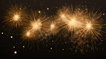 Naklejka premium Beautiful fireworks background at night for holiday decoration