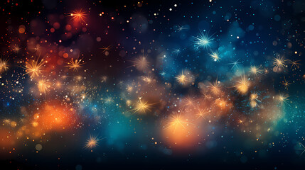 Beautiful fireworks background at night for holiday decoration