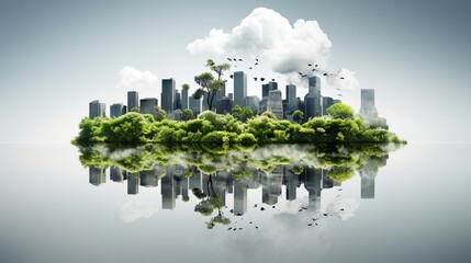 Eco-friendly green economy business concept. carbon neutral, net zero, sustainable environment