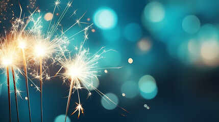 Beautiful fireworks background at night for holiday decoration