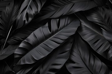 black color leaves - obrazy, fototapety, plakaty