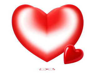 red heart isolated on white