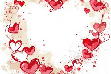 stylish hearts frame valentines day card design