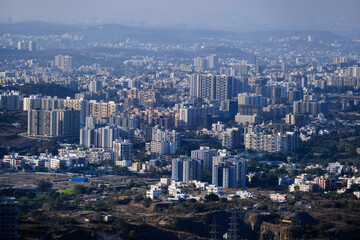 19 January 2024, Cityscape Skyline, Cityscape of Pune city view from Bopdev Ghat, Pune,...
