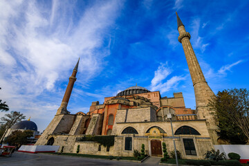 Iconic Hagia Sophia Grand Mosque in a former Byzantine church, major cultural and historic site, one of the world s great monuments, Istanbul, Turkey