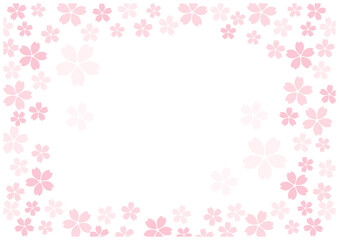 桜の花が美しい春の桜フレーム背景11