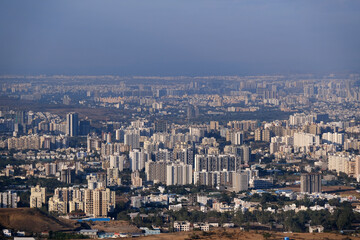 19 January 2024, Cityscape Skyline, Cityscape of Pune city view from Bopdev Ghat, Pune, Maharashtra, India.