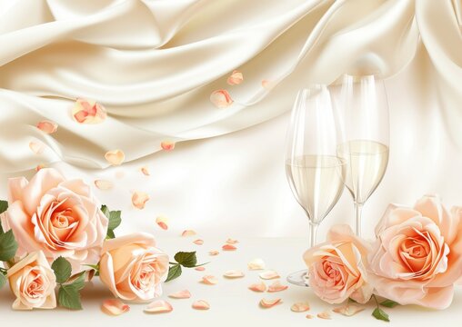 Wedding Announcement Reception Ceremony Invitation Card 5 x 7 Background Image 