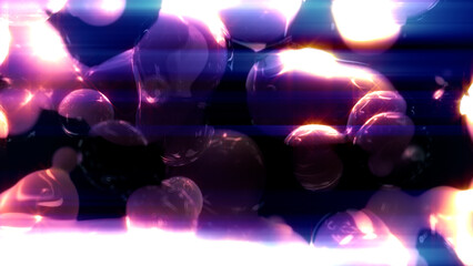 fashion rose gauzy diamond spheres with intensive shine - abstract 3D illustration - obrazy, fototapety, plakaty