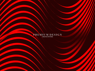 Abstract background of wavy lines in red color. Modern design for banner, card, web design, banner, certificate, etc.