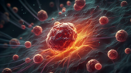 Cell background, virus cells, medical research background