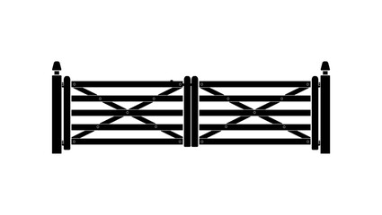 Obraz premium Paddock gate, black isolated silhouette