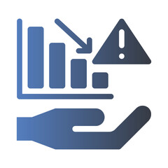 financial crisis flat gradient icon