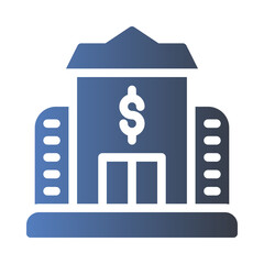 bank flat gradient icon