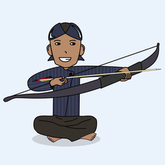 Traditional Archery Sport (Jemparingan) from Yogyakarta City Indonesia