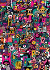 Colorful and geometric patterns, Generative AI