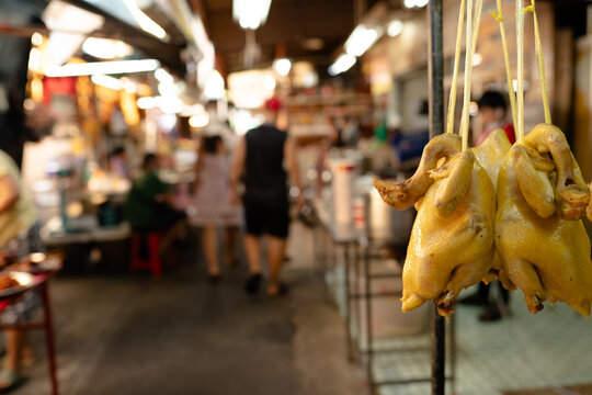 chicken on the market in Bangkok city 