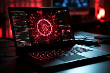 System hacked. cyber security alert. protect your computer from malware and viruses