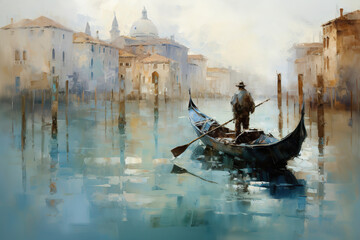 Illustration of the beautiful city of Venice. Ilaly