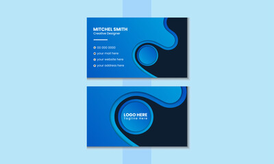 Modern and Clean Double-sided Business Card template. Vector illustration print template.