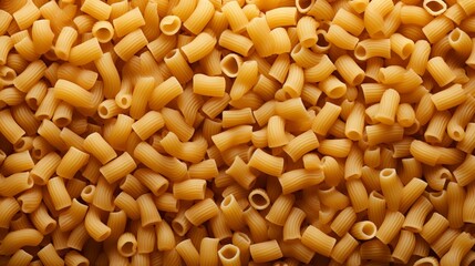 Close up of traditional italian pennettine pasta as vibrant background for culinary creations