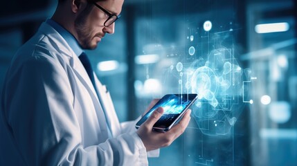 AI Health Teach Application for Medication, futuristic medical concept