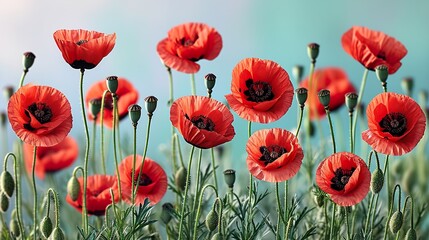 red poppy flowers