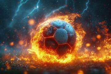 soccer ball in fire