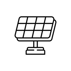 Solar panel outline icons, minimalist vector illustration ,simple transparent graphic element .Isolated on white background